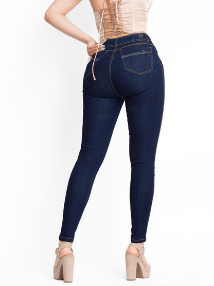 REF: DCN747O Jean Skinny stretch, tiro alto.