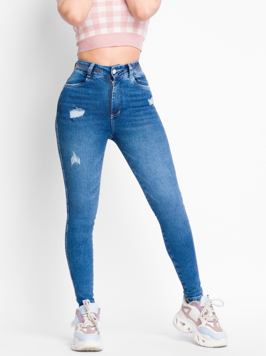 Ref: DCN739 Jean Skinny stretch, tiro alto.tono MEDIO