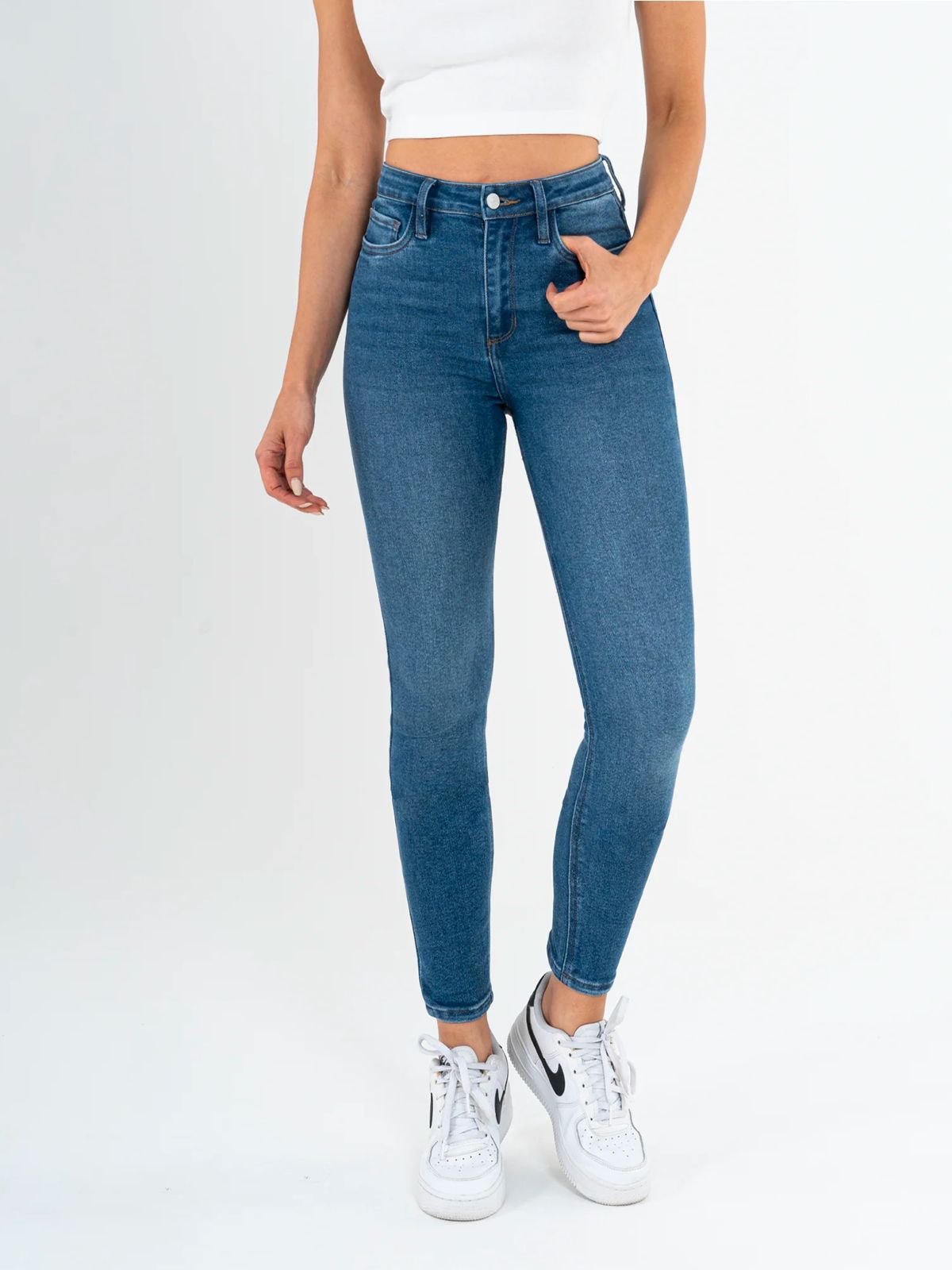 DKNY Bleeker Super Stretch Shaping Skinny Jeans, Denim Light Wash, W26 Para Mujer