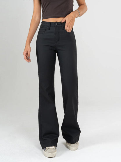 REF: DCN810 Pantalon en cuerina stretch, Bota Campana, Tiro Alto